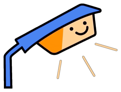 The lantern mascot — a smiling streetlamp casting light